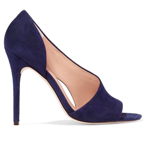 Halston Heritage Shoes - NWT HALSTON COUTURE Suede midnight-blue heel 😍‼️